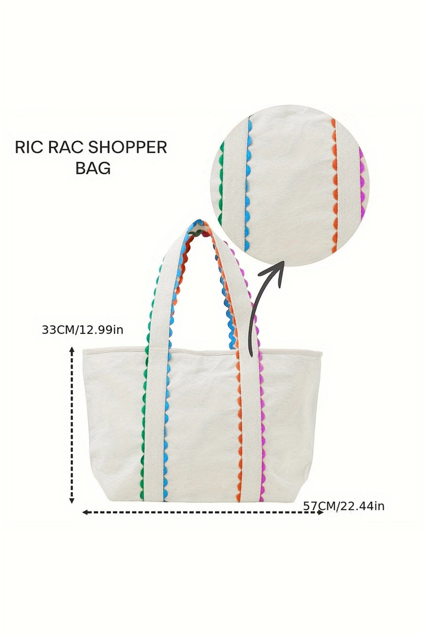 RicRac Canvas Tote Bag