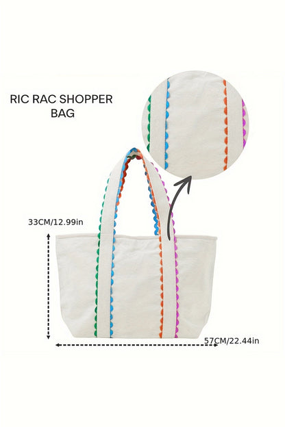 RicRac Canvas Tote Bag