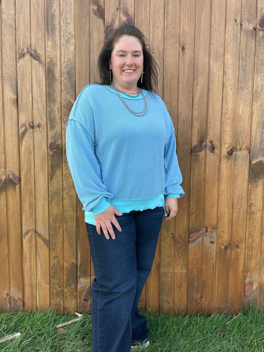 Patty Ribbed Oversize Top