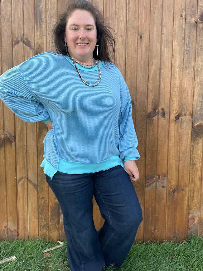 Patty Ribbed Oversize Top
